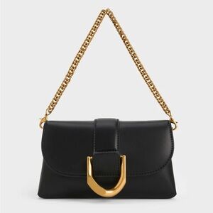 Charles & Keith Gabine Crossbody Bag in Black Three way shoulder bag